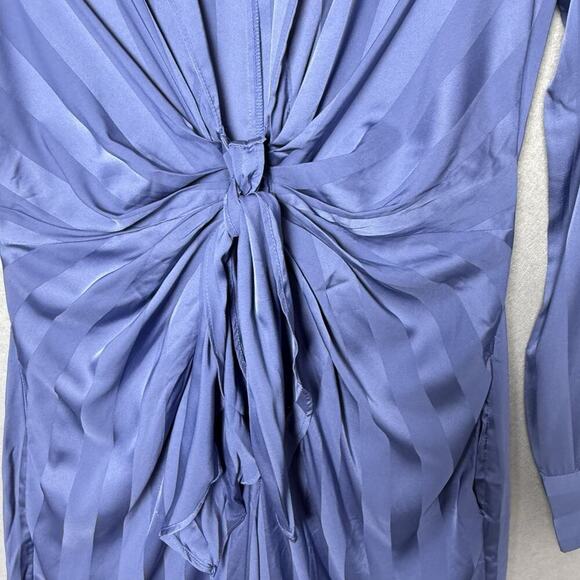 Choosy Lafayette Womens Blue Striped Jumpsuit Pockets Front Tie Comfort Size 2 - Picture 4 of 13